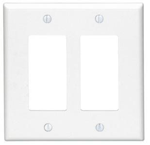 LEVITON PJ262-W Decora® Decorator Wallplate 2 Gangs White 4.88 in Lx 79.4 mm W