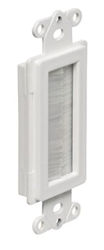 ARLINGTON CED135 Cable Entry Device with Brush Cover Cable Entry White 1.45 in W x 0.534 in D x 4.11 in H