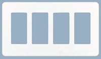 LUTRON CW-4-WH Claro Decorator Wallplate 4 Gangs White 119 mm Lx 220 mm W