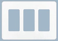 LUTRON CW-3-WH Claro Decorator Wallplate 3 Gangs White 119 mm Lx 167 mm W