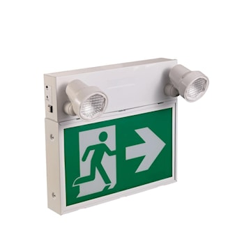 PREMISE LED ES2-RC1SC30B-3 30W STL EXIT SIGNw/2 HEADSBATTERY BACK UP