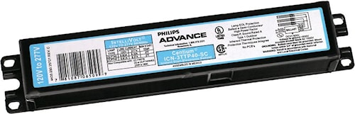 PHILIPS 196618 CENTIUM Fluorescent Ballast Electronic INSTANT START Start 2 Lamps 40 W 4-Pin Fluorescent Lamps 120 - 277 V