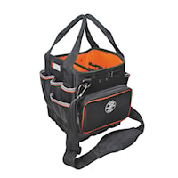 KLEIN TOOLS 5541610-14 Tradesman Pro™ Tool Tote Open Top 40 Pockets Black/Orange