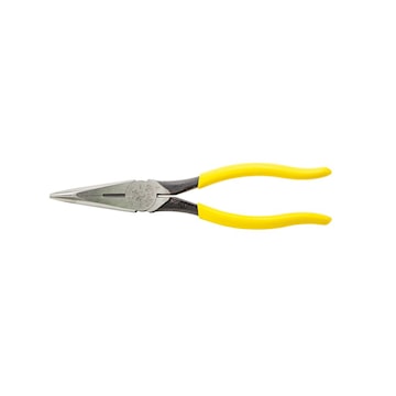KLEIN TOOLS D203-8 Long Nose Plier with Side Cutter Straight 2.313 in L x 1 in W x 1/2 in T Jaw
