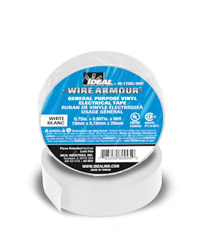 IDEAL INDUSTRIES 46-1700C-WHT 3/4"X66'X 7MIL, GP TAPE, WHITE