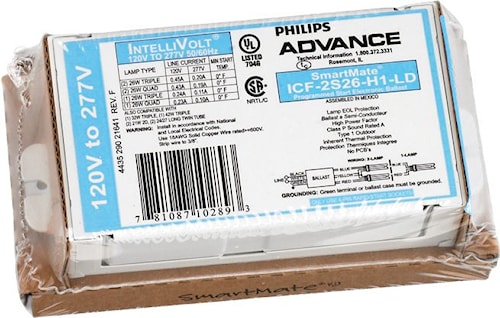 PHILIPS 176511 Fluorescent Ballast Electronic, Encapsulated 2 Lamps 120 - 277 V,
