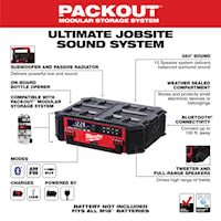 MILWAUKEE 2950-20 M18™, Packout™ Radio 18 VDC