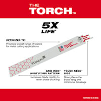 MILWAUKEE 48-00-5786 Sawzall®, The Torch™ Reciprocating Saw Blade 6 in 24 TPI High Speed Steel Cobalt