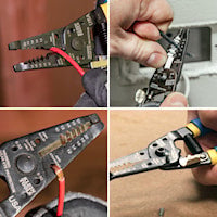 KLEIN TOOLS 11055 Klein-Kurve® Wire Stripper/Cutter Serrated Nose, Shear Cut 7-1/8 in