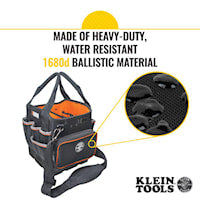 KLEIN TOOLS 5541610-14 Tradesman Pro™ Tool Tote Open Top 40 Pockets Black/Orange