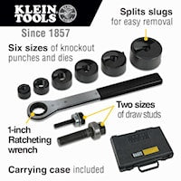 KLEIN TOOLS 53732SEN Knockout Punch Set with Wrench