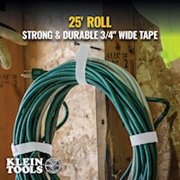 KLEIN TOOLS 450-960 Hook&Loop Tape3/4IN 25FTWHTE CUST LEN CABLE TIE