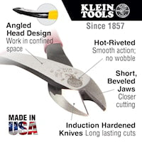 KLEIN TOOLS D2000-48 Diagonal Cutting Plier 13/16 in L Jaw