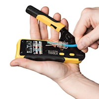 KLEIN TOOLS VDV226-110 Ratcheting Pass-Thru™ Modular Crimper 28-22 AWG Paired Yellow/Black