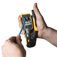 KLEIN TOOLS VDV226-110 Ratcheting Pass-Thru™ Modular Crimper 28-22 AWG Paired Yellow/Black