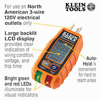 KLEIN TOOLS RT250 DIGITAL GFI TESTER