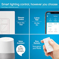 LUTRON PD-6WCL-WH-C Caseta® Dimmer 120 V, 600 W Incandescent/Halogen, 150 W LED/CFL White
