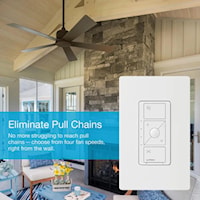 LUTRON PD-FSQN-WH Caseta® Quite Fan Speed Control Wireless, Multi-Location, Single Pole White