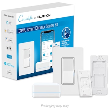 LUTRON DVRF-BDG-1D-C Diva Smart Dimmer Starter Kit with Smart Hub