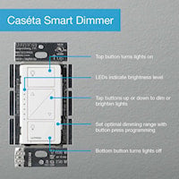 LUTRON PD-6WCL-WH-C Caseta® Dimmer 120 V, 600 W Incandescent/Halogen, 150 W LED/CFL White