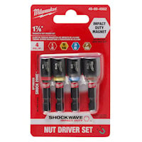 MILWAUKEE 49-66-4562 Shockwave™ Nut Driver Set 4 Pieces 1/4, 5/16, 3/8, 7/16 in