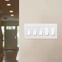 LUTRON CW-5-WH Claro Wallplate 5 Gangs White 119 mm Lx 259 mm W