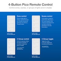 LUTRON PJ2-4B-GWH-L21 Pico Wireless Remote Control Switch Wireless remote control White
