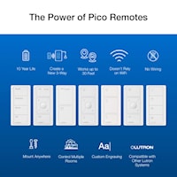 LUTRON PJ2-4B-GWH-L31 Pico® Remote Control Switch Wireless, 4-Button White