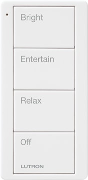 LUTRON PJ2-4B-GWH-P03 Pico® Remote Control Switch Wireless, Any Room Scene White