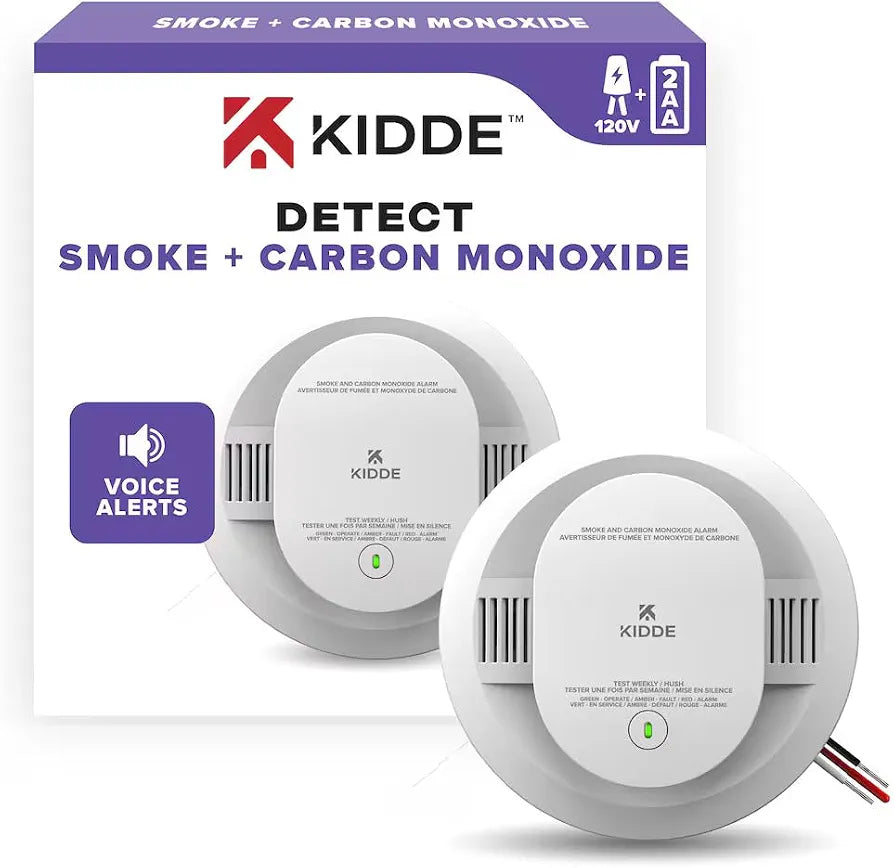 Kidde DETECT - 120V Photoelectric Smoke + Carbon Monoxide Alarm w/AA Backup Battery - Batteries Included
