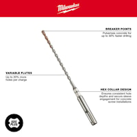 MILWAUKEE 48-20-7091 MILWAUKEE Drill Bit with Hex Shoulder 5/32 in diameter Carbide, Steel Shank
