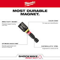 MILWAUKEE 49-66-4526 Shockwave™ Nut Driver Bit 1/4 in Hex