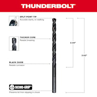 MILWAUKEE 48-89-2719 Thunderbolt® Jobber Length Twist Drill Bit 13/64 in