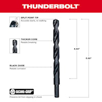 MILWAUKEE 48-89-2738 Thunderbolt® Jobber Length Drill Bit 1/2 in