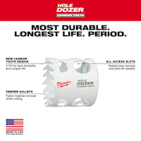 MILWAUKEE 49-56-0739 Hole Dozer™ Hole Saw 3-5/8 in 3/8 in, 7/16 in Hex Shank