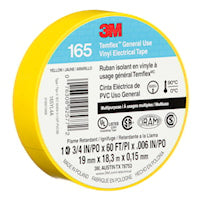 3M CANADA 165YL4A TAPE YELLOW 3/4in x 60ft3M Temflex 165