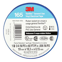 3M CANADA 165BL4A TAPE BLUE 3/4in x 60ft3M Temflex 165