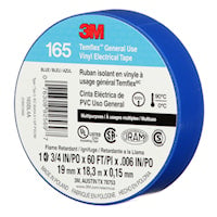 3M CANADA 165BL4A TAPE BLUE 3/4in x 60ft3M Temflex 165