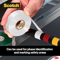 3M CANADA 35-3/4X66WH Scotch® Vinyl Insulating Tape 66 ft Lx 3/4 in W Vinyl White