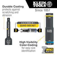 KLEIN TOOLS 66009 4-IN-1 FLIP QUAD SOCKET
