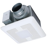 PANASONIC FV0511VQL1 WhisperCeiling® DC™ Fan with Light Square Grille, Round Duct 50/80/110 ft³/min Ceiling Mount