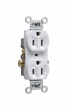LEGRAND CR15W Pass & Seymour Straight Blade Receptacle Straight Blade Duplex Receptacle 15 A, 5-15R White