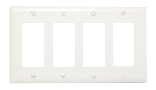 LEGRAND TP264W Pass & Seymour Wallplate 4 Gangs White 114.3 mm Lx