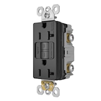 LEGRAND 2097TRBK The Radiant® Tamper-Resistant, Self-Test GFCI Duplex Receptacle 20 A, Black