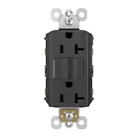 LEGRAND 2097BK The Radiant® Self-Test GFCI Duplex Receptacle 20 A, Black