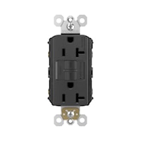 LEGRAND 2097TRBK The Radiant® Tamper-Resistant, Self-Test GFCI Duplex Receptacle 20 A, Black