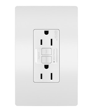 LEGRAND 1597W The Radiant® Self-Test GFCI Duplex Receptacle 15 A, White