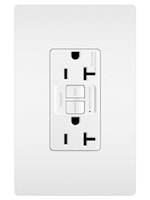 LEGRAND 2097TRW The Radiant® Tamper-Resistant, Self-Test GFCI Duplex Receptacle 20 A, White