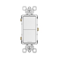 LEGRAND RCD11W The Radiant® Decorator Switch Rocker Switch Two Single Pole Switches 15 A, 120 V White