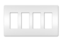 LEGRAND RWP264W The Radiant® Wallplate 4 Gangs White 4.94 in Lx 8.59 in W